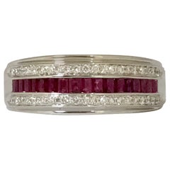 Ruby and White Diamonds and White Gold Ring 3