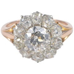 Edwardian Diamond Rare Cluster Engagement Ring