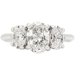 Tiffany & Co. GIA Report Three-Stone Oval Diamond Engagement Ring 2
