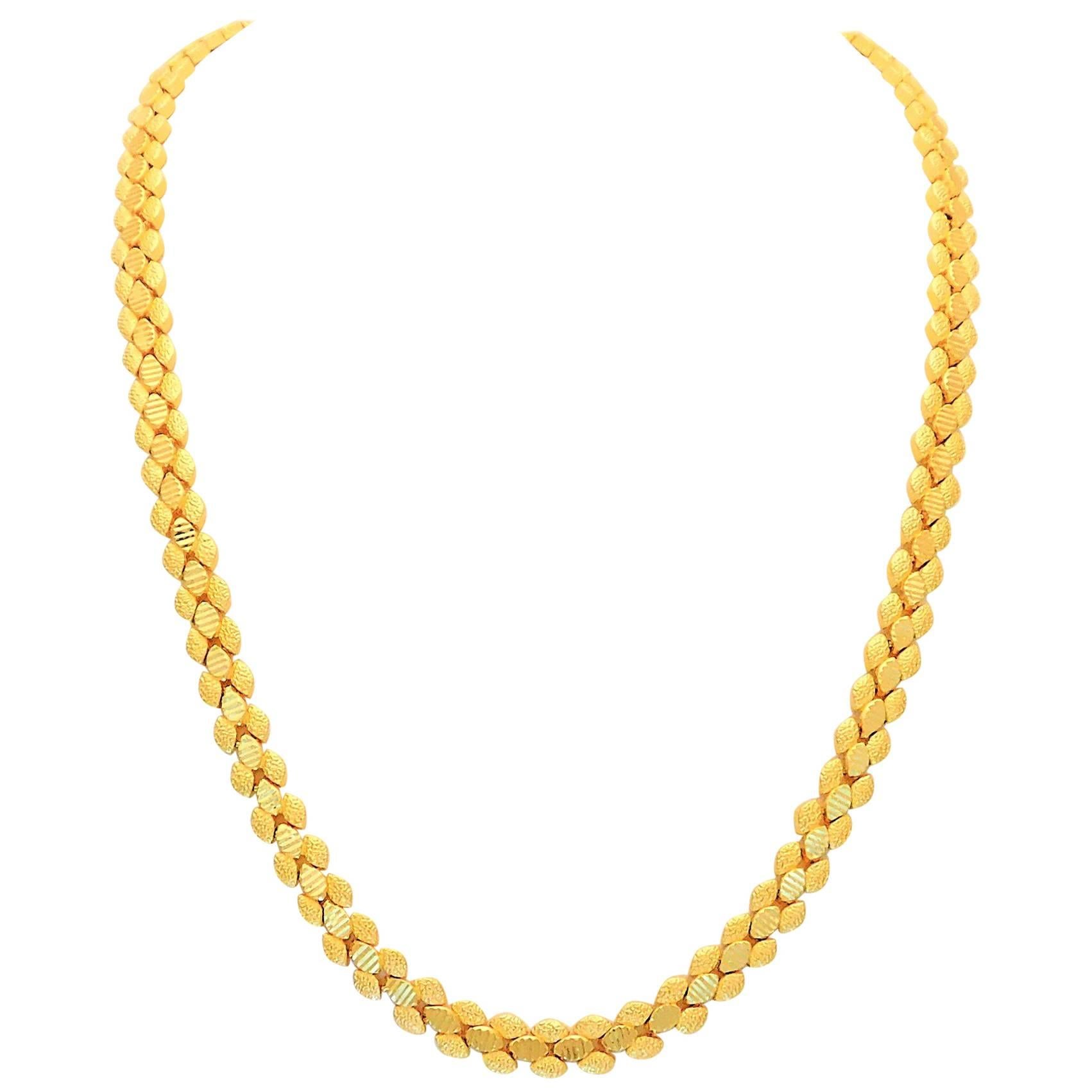 Mediterranean Style Gold Necklace For Sale