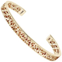 Towe Norlen Silk Open-Work Yellow Gold Bangle Bracelet