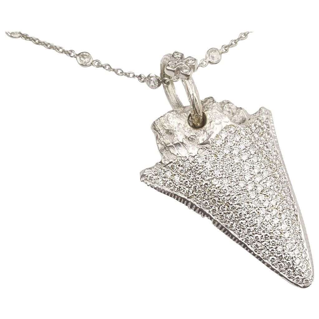 Diamond shark tooth necklace sale