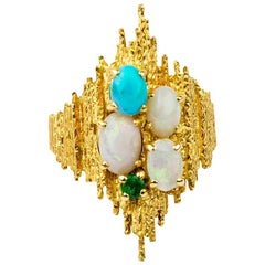 1970 Andrew Grima Multi Gem Gold Ring 8