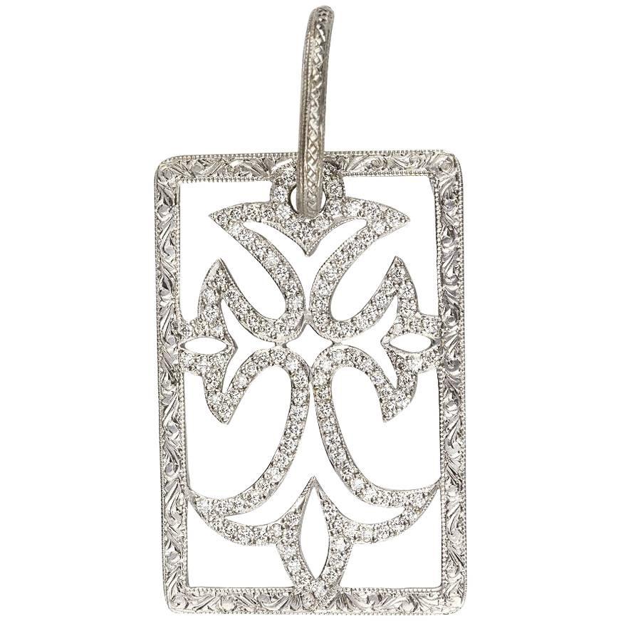 Loree Rodkin Diamond Trefoil Cross Pendant Estate of Jackie Collins