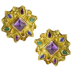 Verdura Gemset Earclips