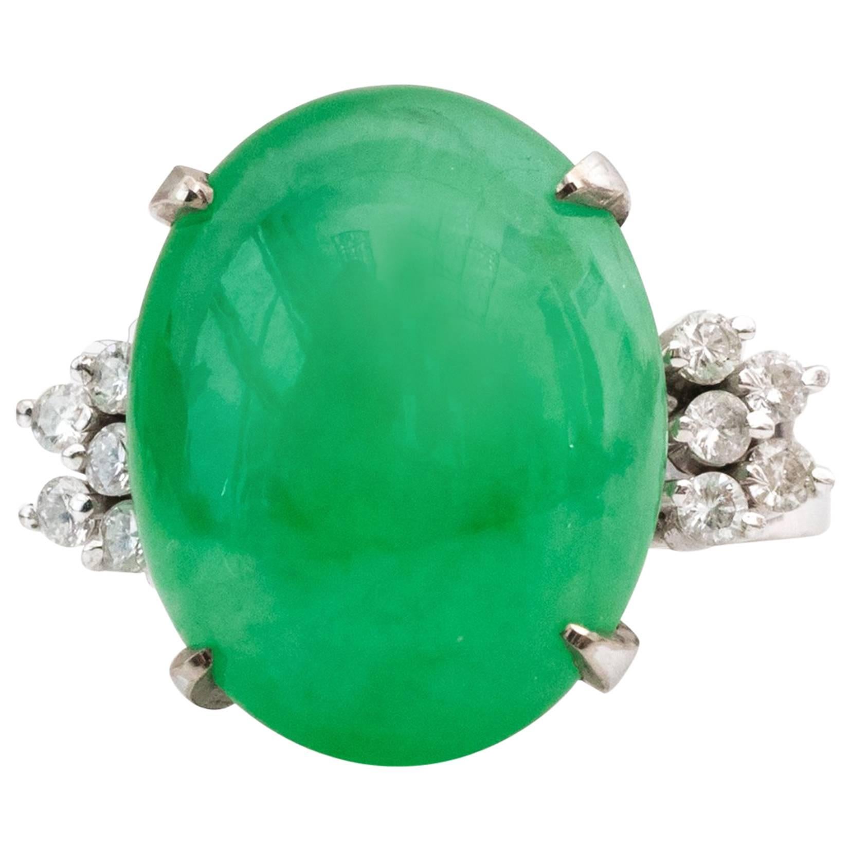 1960s Jade and Diamond Ring
