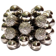 Elegant Moveable Diamond Gold Ball Ring 8