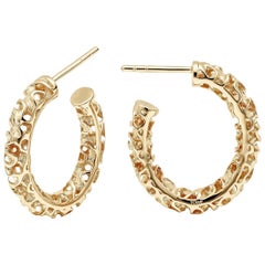 Towe Norlen Silk Open-Work Yellow Gold Hoop Earrings