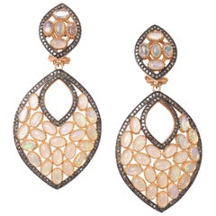 Opal and Diamond Dangle Earrings 8