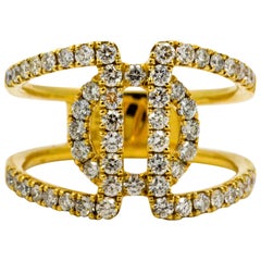 Odelia 18K Yellow Gold Diamond Open Frame Fashion Ring