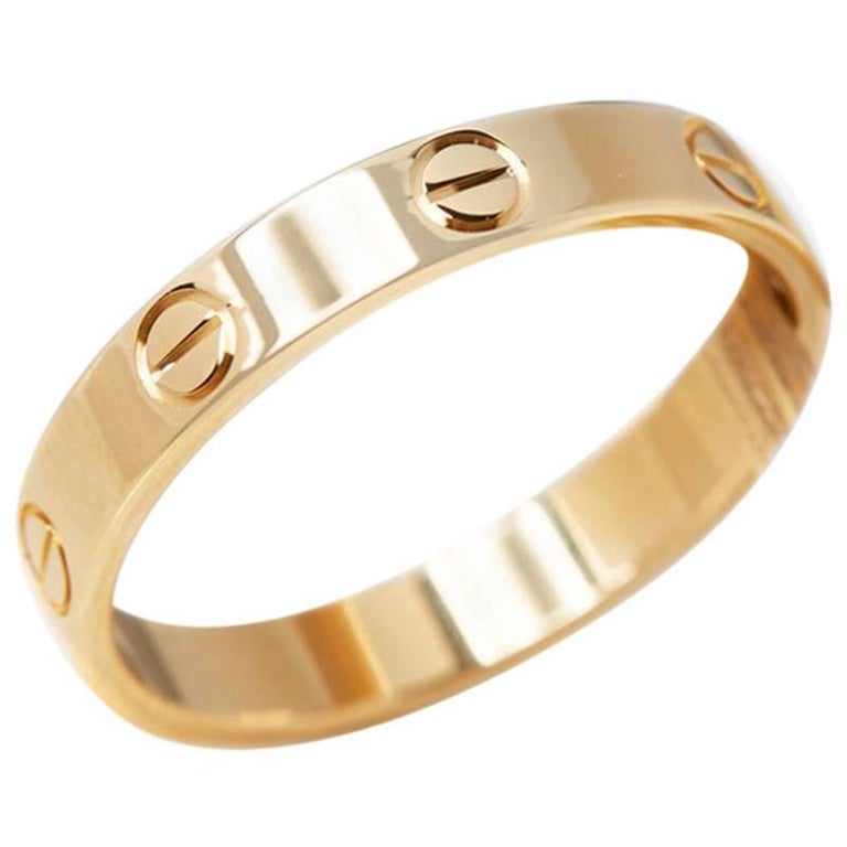 Cartier Yellow Gold Mini Love Ring at 1stDibs | cartier mini love ring, cartier  love mini ring, cartier love ring small