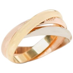 Cartier Yellow White Rose Gold Trinity Ring