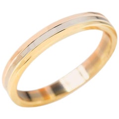 Cariter Yellow White Rose Gold Trinity Band Ring