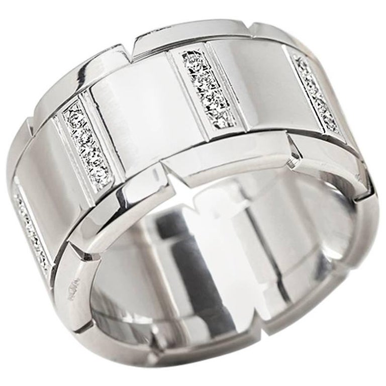 Cartier Tank Francaise Diamond Gold Ring at 1stdibs