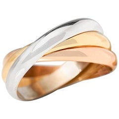 Cartier Yellow White Rose Gold Trinity Ring