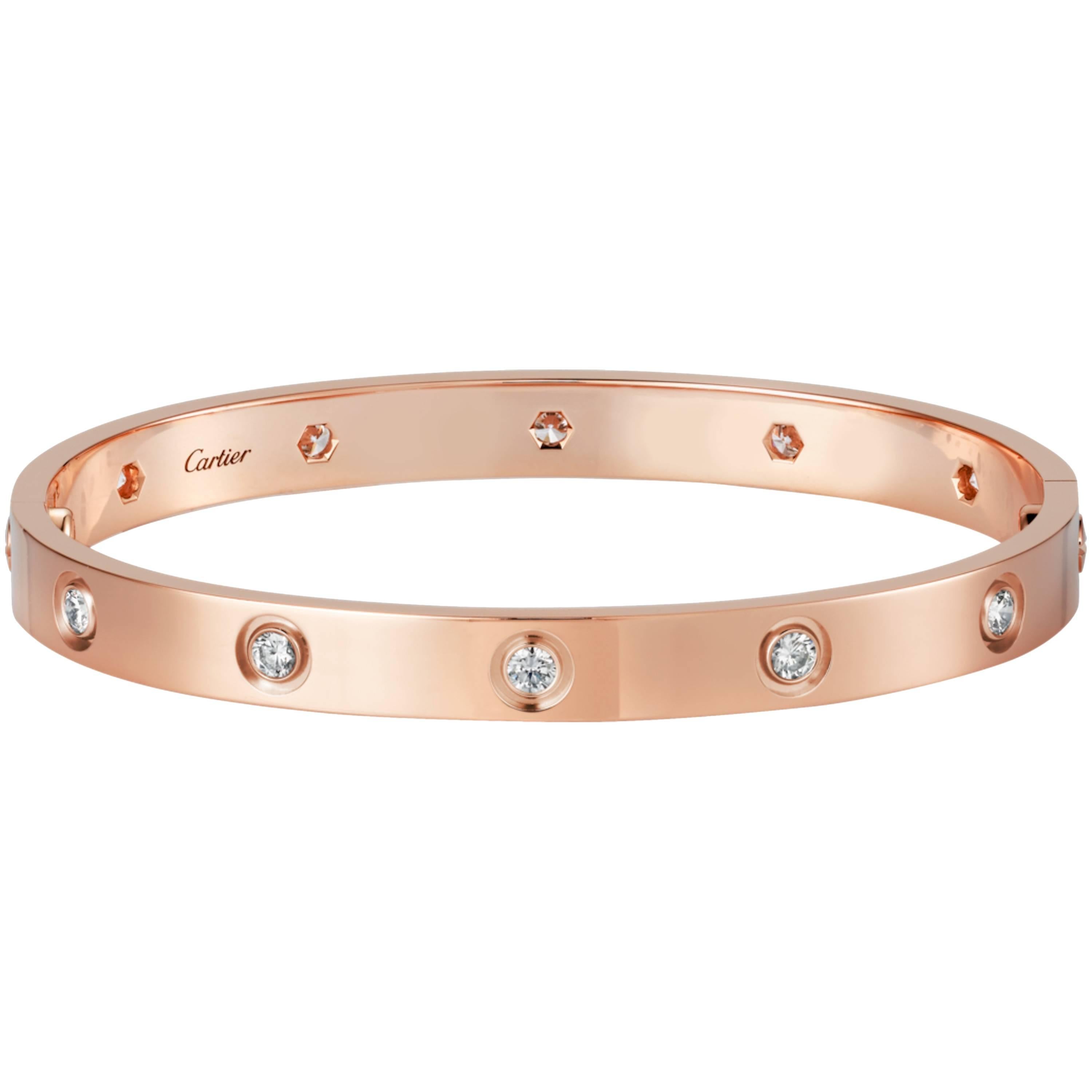 Cartier Love Bracelet Diamond Pink Gold Bangle