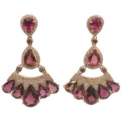 Plum Tourmaline Diamond Earrings 12