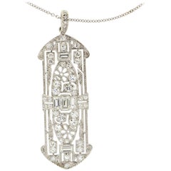 Antique Diamond Platinum Pendant 1