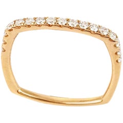 Rose Gold Diamond Square Wedding Ring Band