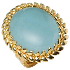 Carla Amorim 18 Karat Yellow Gold Cabochon Aquamarine Ring