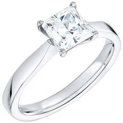GIA Certified 2.01 Carat Princess Cut Solitaire Diamond Platinum Ring