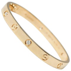 Cartier Diamond Yellow Gold Love Bracelet 7