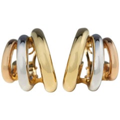 David Morris Tri Color Gold Earrings