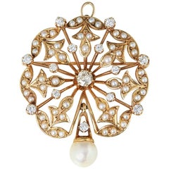 K. Goldschmidt Diamond Pearl Brooch 10