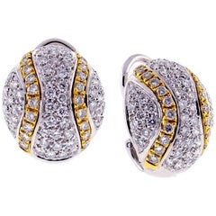 Damiani Diamond White and Yellow Gold Earrings