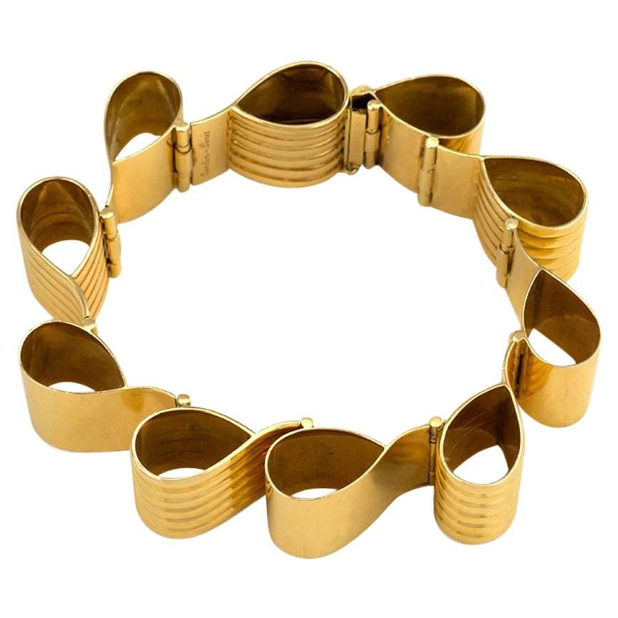 Cartier Retro Gold Ribbon Loop Bracelet