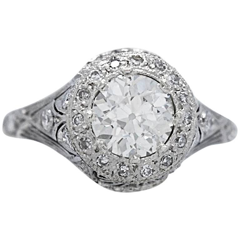 Diamond Antique Engagement Ring 1.20 Carat