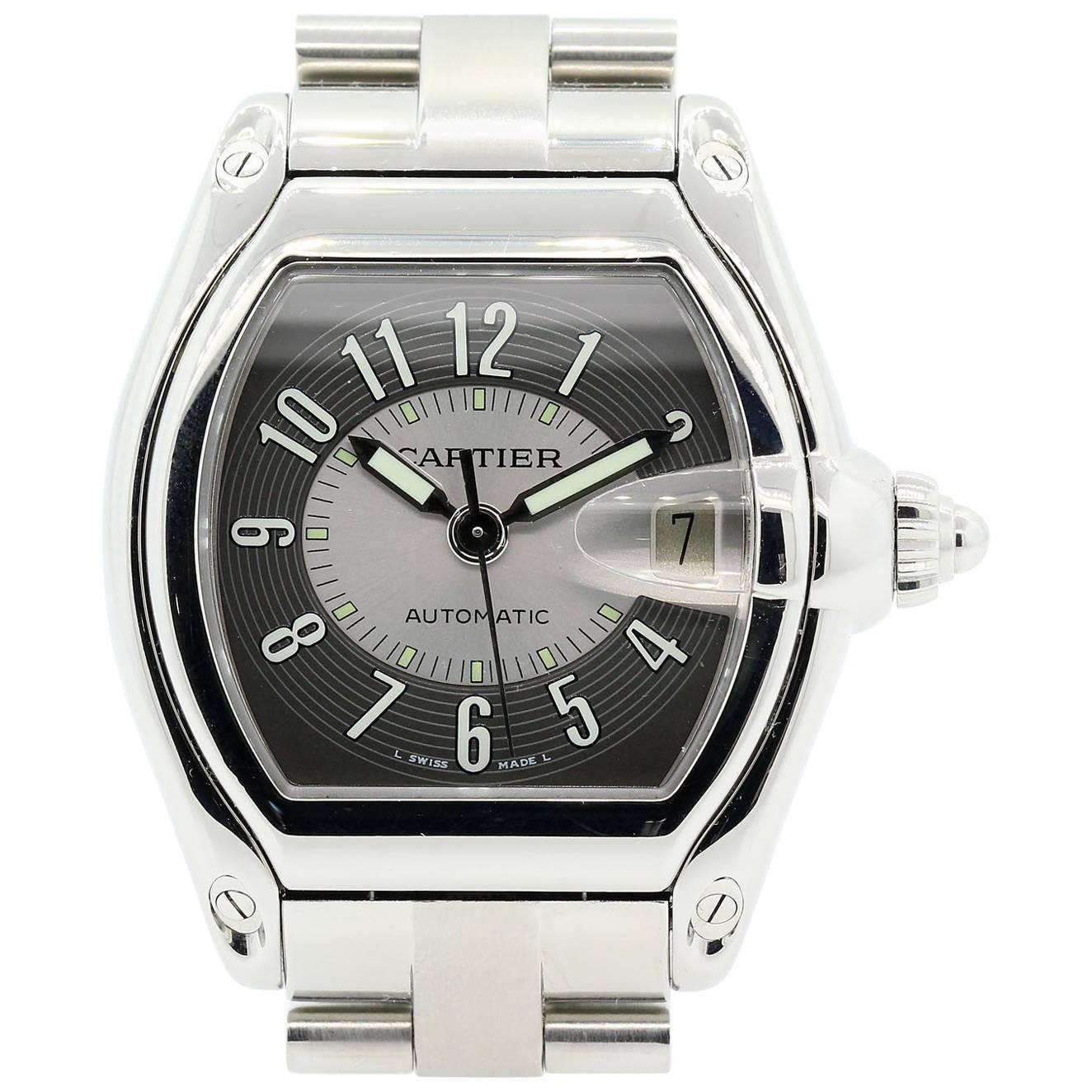Cartier Stainless Steel Tuxedo dial Roadmaster Wristwatch