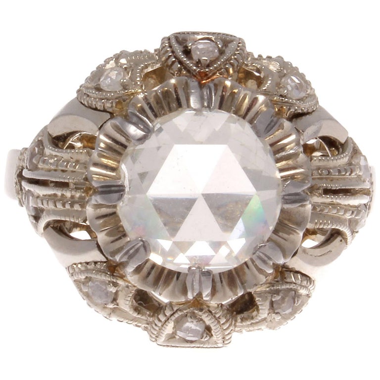 Antique Rose Cut Diamond Gold Ring at 1stDibs | antique rose cut ...