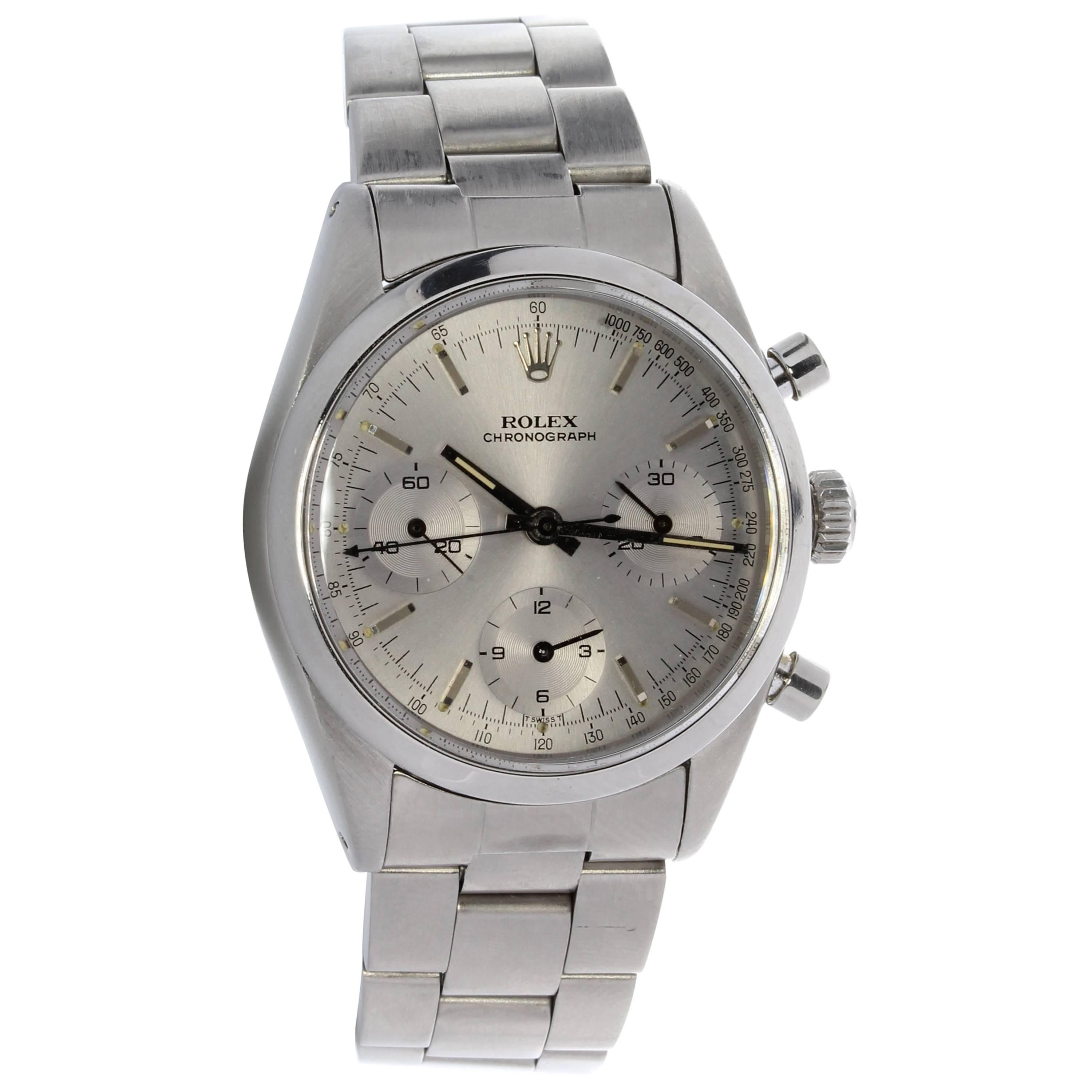 Rolex Stainless Steel Pre Daytona Chronograph wristwatch Ref 6238, circa 1964