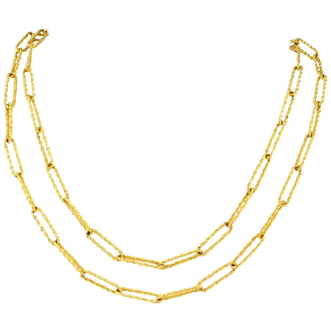 Italian 1970s Long Gold Chain