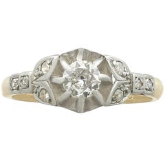 1920s 0.35 Carat Diamond 18 Karat Yellow Gold Solitaire Engagement Ring 3