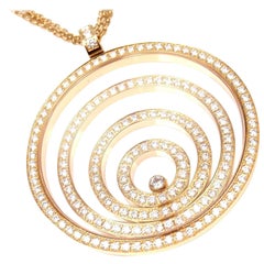 Chopard Happy Spirit Diamant Gelbgold Großer Anhänger Halskette