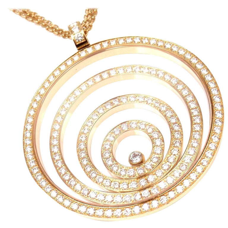 Chopard Happy Spirit Diamond Yellow Gold Large Pendant Necklace at 1stDibs