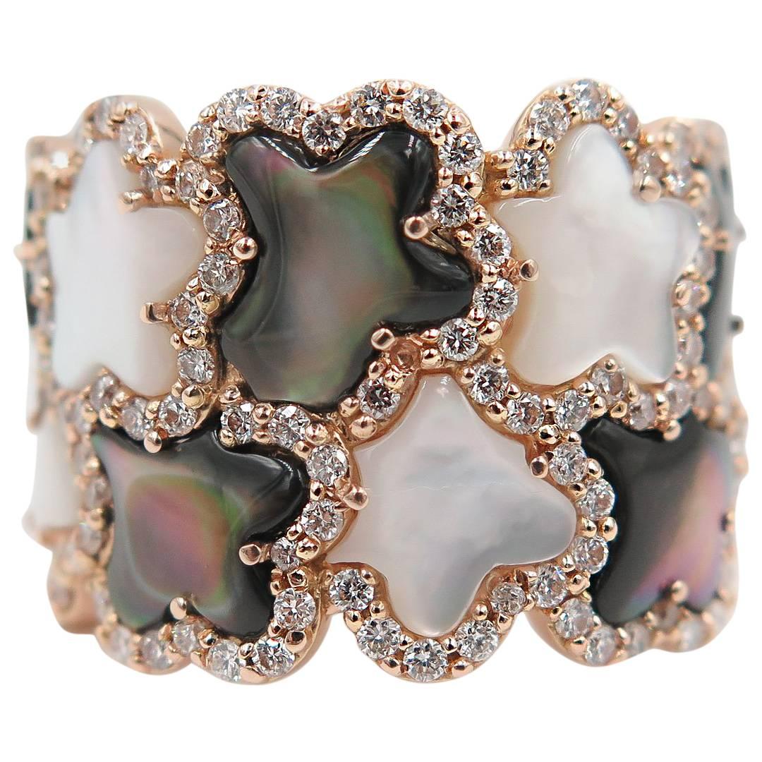 Rose Gold Mother-of-Pearl Wide Band