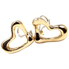 Tiffany & Co. Elsa Peretti Open Heart Yellow Gold Earrings