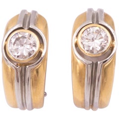 Diamond Earrings in 18 Karat Yellow and White Gold
