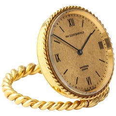 Van Cleef & Arpels Gold Desk Travel Clock