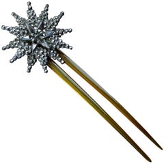 Victorian Cut Steel Starburst Hair Comb