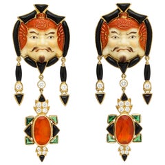 Marilyn Cooperman Japanese God of Fortune Earrings