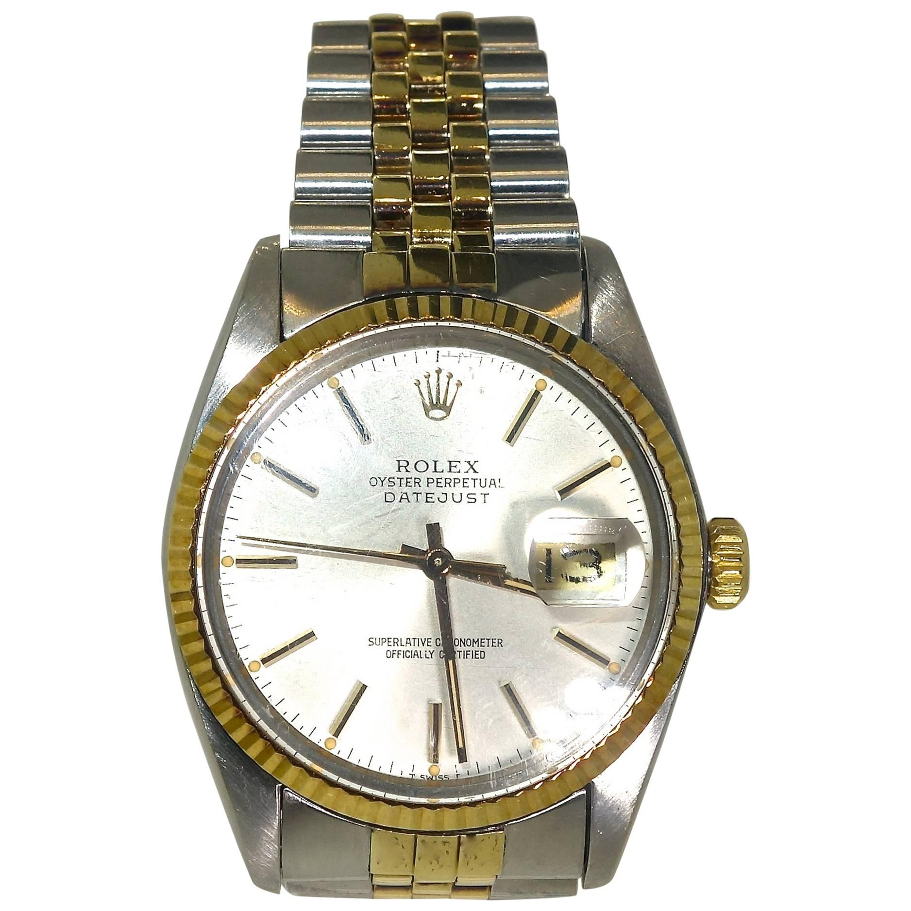 Rolex Yellow Gold stainless steel Oyster Perpetual Datejust Wristwatch