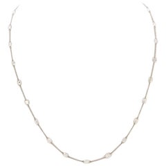 Diamond White Gold Fine Chain Necklace