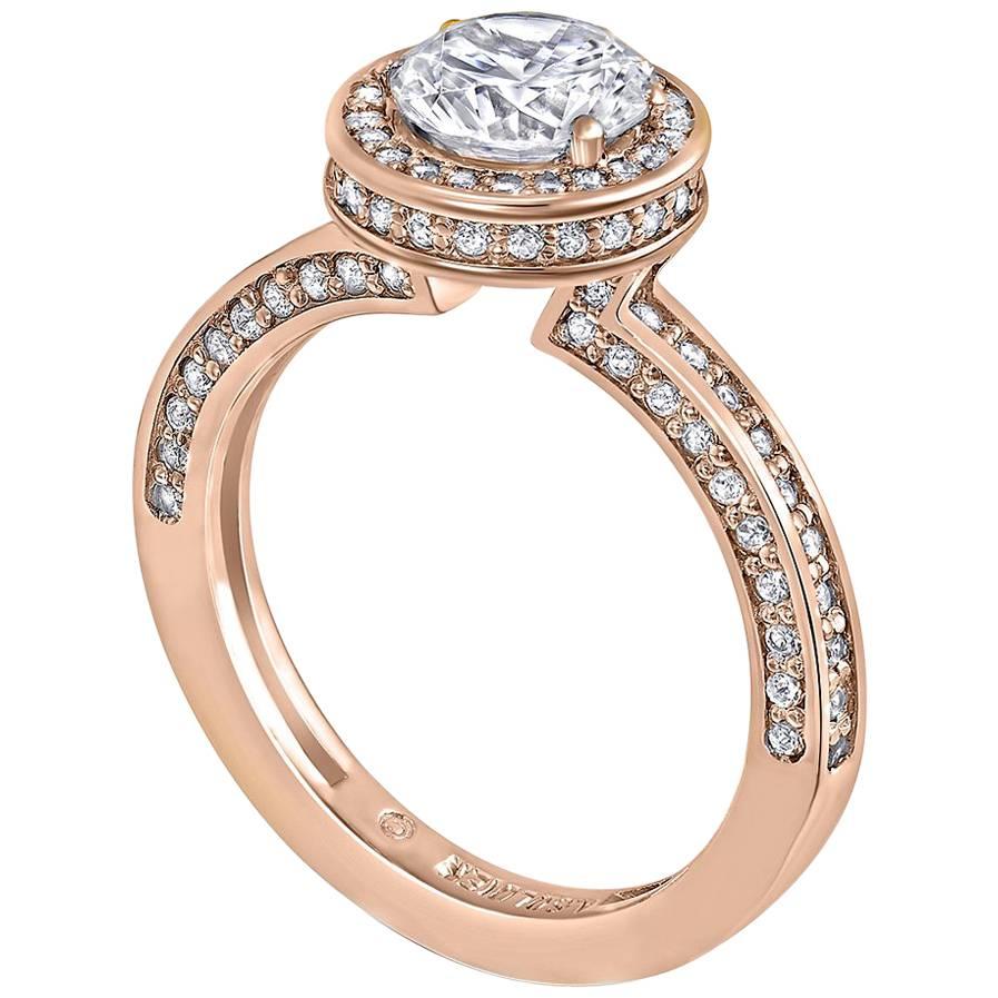 Alex Soldier Eternal Love Diamond Engagement 1.55 Carat Ring in Rose Gold