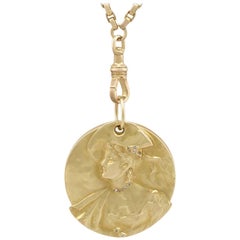 1890s and 1920s Diamond 18 Karat Yellow Gold Locket