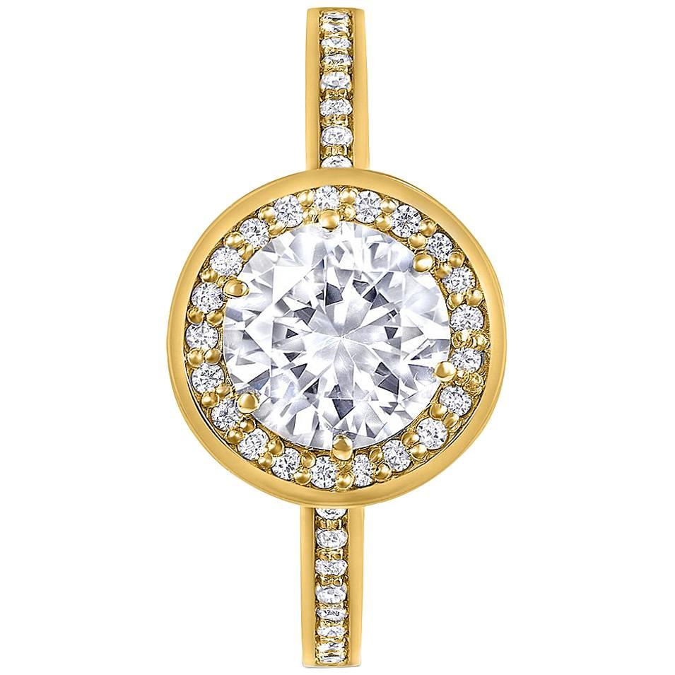Alex Soldier Eternal Love Diamond Engagement Ring in Yellow Gold, 1.55 ct. 