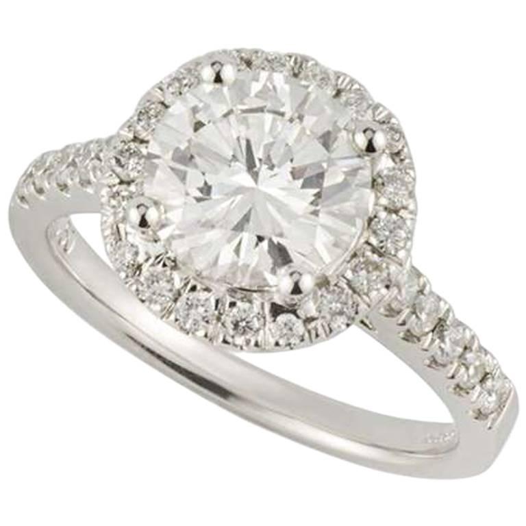 Certified Diamond Engagement 2.00 Carat Engagement Ring